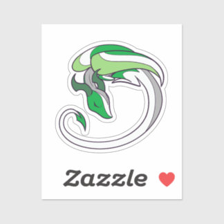 Adesivo Dragão do Orgulho Aromântico