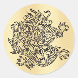 Adesivo Dragão do Ornamentado do ouro