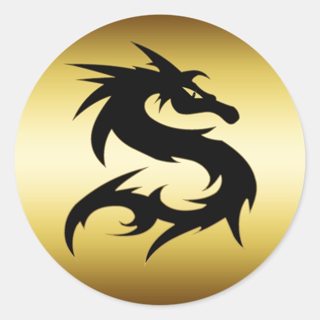 Adesivo DRAGÃO Dourado E PRETO (Frente)