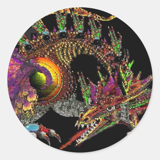 ADESIVO DRAGÃO/DRAGÃO DE FANTASIA EM PÉ E PRETO DOURADOS (Frente)