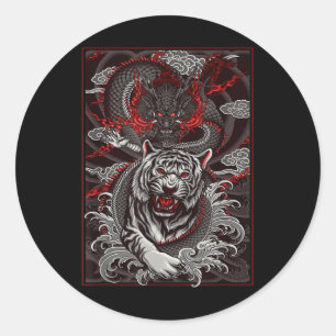 Adesivo Dragão, Dragão Streetwear Japonês Tiger Urban, Ta