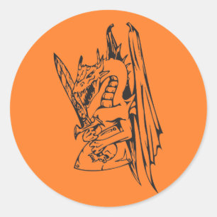 Adesivo Dragão e espada