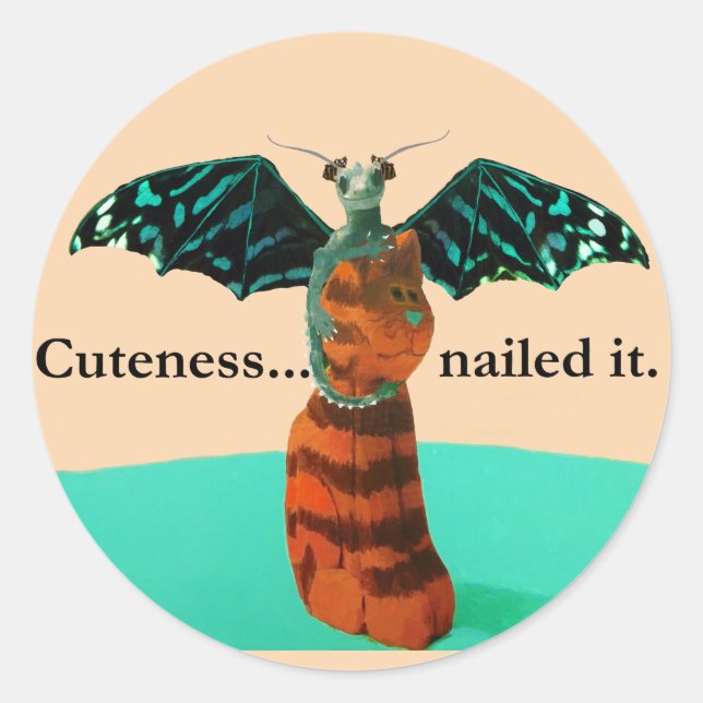 Adesivo Dragão e Gato de Madeira (Frente)