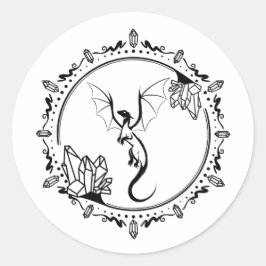 Adesivo Dragão Elegante Cristal Negro e Branco