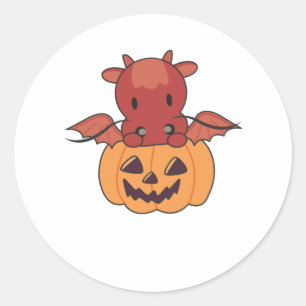 Adesivo Dragão Em Pumpkin Sweet Dragon Feliz Dia das Bruxa