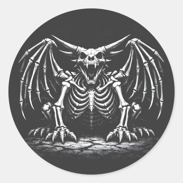 Adesivo Dragão Esqueleto por BurnsInHell (Frente)