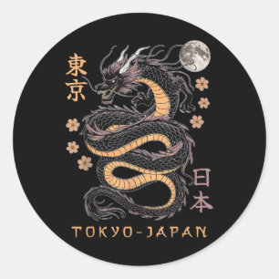 Adesivo Dragão Japonês Tóquio Japão anos 80 Ani Mítico Asi