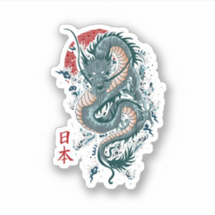 Adesivo Dragão Japonês Tradicional Arte Dragão Japonês
