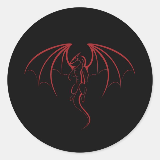 Adesivo Dragão Mítico Vermelho Brilhante Emblema (Frente)