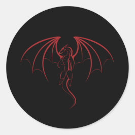 Adesivo Dragão Mítico Vermelho Brilhante Emblema