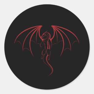 Adesivo Dragão Mítico Vermelho Brilhante Emblema