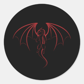 Adesivo Dragão Mítico Vermelho Brilhante Emblema