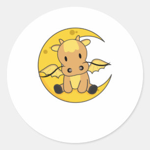 Adesivo Dragão Moon Good Night Dragon Fantasy