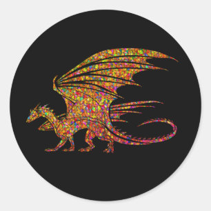 Adesivo Dragão Mosaico Incrível