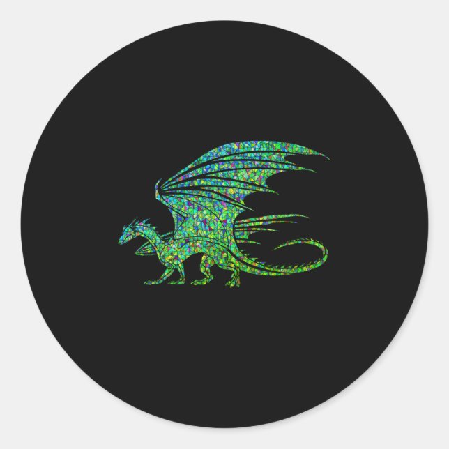 Adesivo Dragão Mosaico Verde Incrível (Frente)