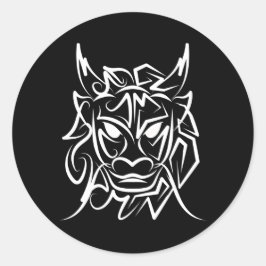 Adesivo Dragão Tribal Negro e Branco