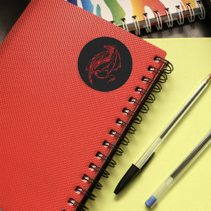 Adesivo Dragão Tribal Vermelho