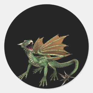 Adesivo Dragão Verde Design 1: Autoadesivos Fantásticos