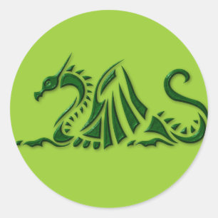 Adesivo Dragão verde metálico