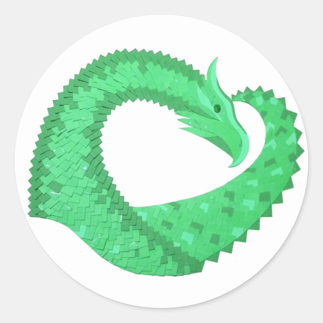 Adesivo Dragão verde no branco (Frente)