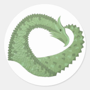 Adesivo Dragão verde-oliva em branco