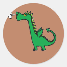 Adesivo Dragão verde para respirar ar