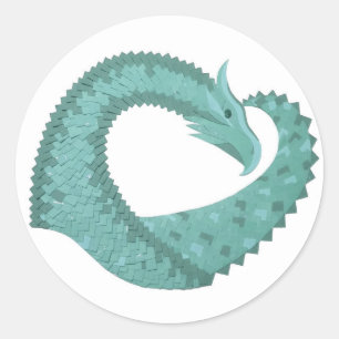 Adesivo Dragão verde-sábado em branco
