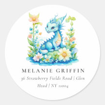 Dragão Verde Turquesa Azul Branco Personalizado