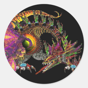 ADESIVO DRAGO/DRAGÃO DOURADO DA FANTASIA NO ROXO E NO