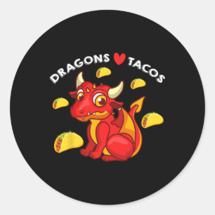Adesivo Dragões adoram Tacos Cute Dragon Sobre o Nasciment