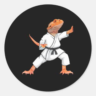 Adesivo Dragões engraçados fazendo Karate Samurai Ninja L