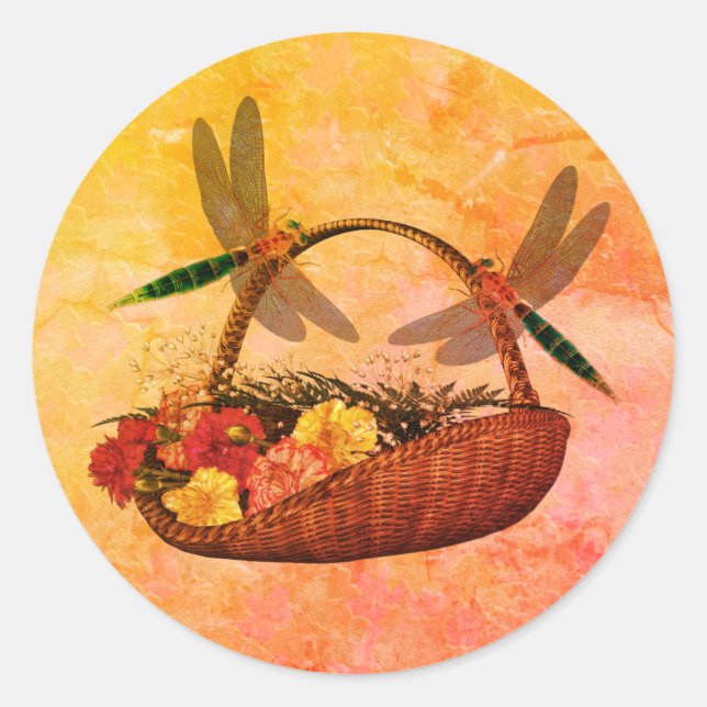 Adesivo Dragões Na Arte Natural Da Flower Basket (Frente)