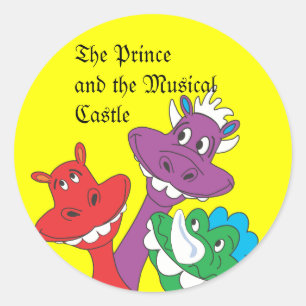 Adesivo DRAGÕES, o príncipe e o castelo musical