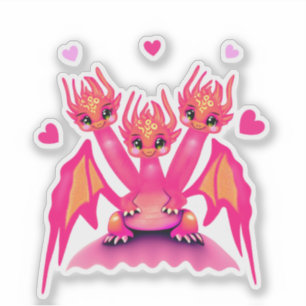 Adesivo Dragões rosa