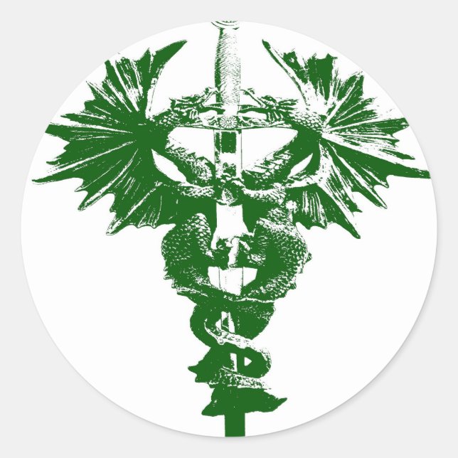 Adesivo Dragões verdes e brancos (Frente)