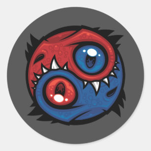 Adesivo Dragões Yin Yang Vermelhos e Azuis