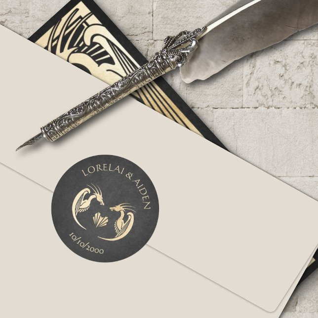 Adesivo Dragon Fantasy Modern Deco Wedding (Criador carregado)