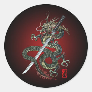 Adesivo Dragon katana