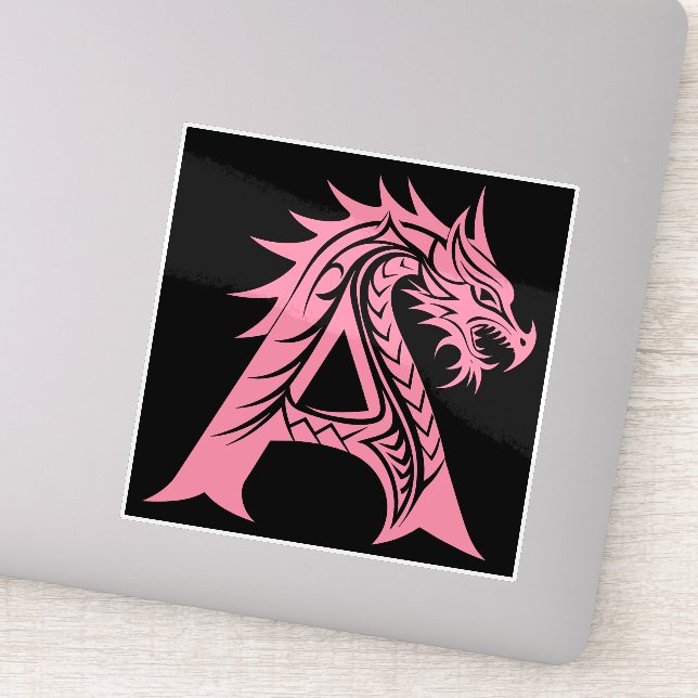 Adesivo Dragon Styled Letter A, Dragon Alphabet, Monogram (Detalhe)