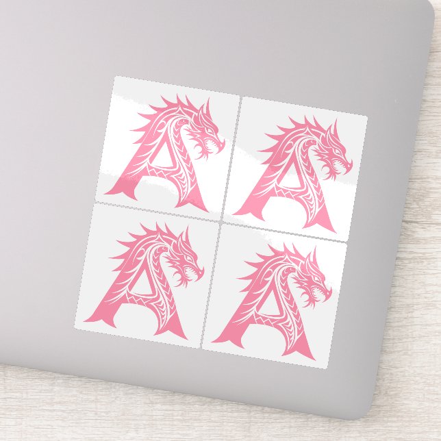 Adesivo Dragon Styled Letter A, Dragon Alphabet, Monogram (Detalhe)