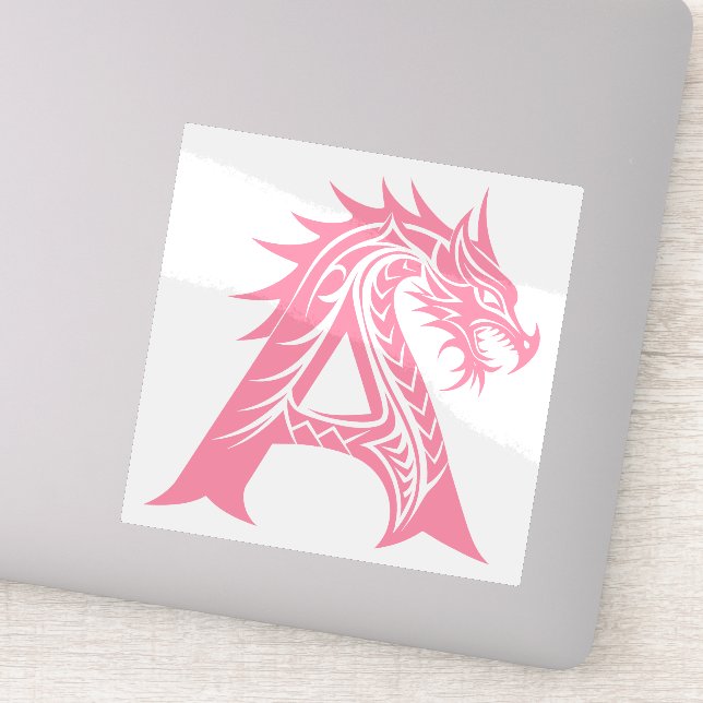 Adesivo Dragon Styled Letter A, Dragon Alphabet, Monogram (Detalhe)