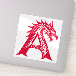 Adesivo Dragon Styled Letter A, Dragon Alphabet, Monogram