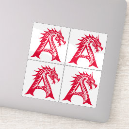 Adesivo Dragon Styled Letter A, Dragon Alphabet, Monogram