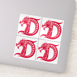 Adesivo Dragon Styled Letter D, Dragon Alphabet, Monogram
