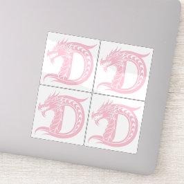 Adesivo Dragon Styled Letter D, Dragon Alphabet, Monogram