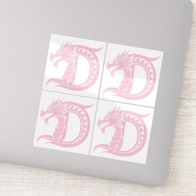Adesivo Dragon Styled Letter D, Dragon Alphabet, Monogram (Detalhe)