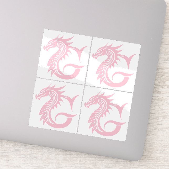 Adesivo Dragon Styled Letter G, Dragon Alphabet, Monogram (Detalhe)