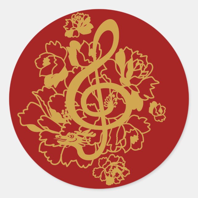 Adesivo Dragon Treble Clef Peones, Design (Frente)
