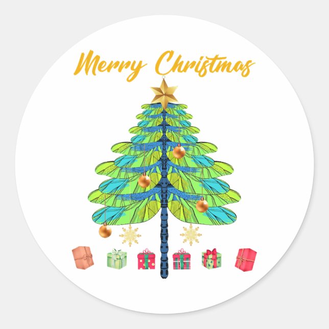 Adesivo Dragonfly Christmas Tree Gift (Frente)