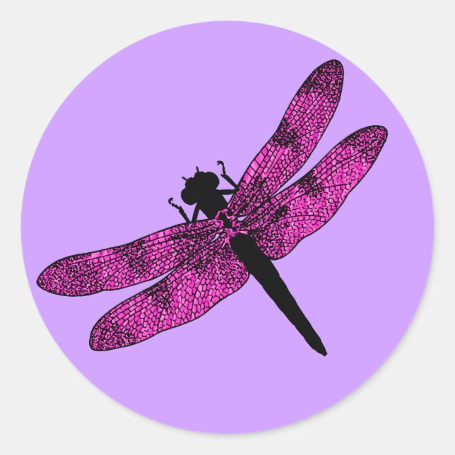 Adesivo Dragonfly com asa rosa (Frente)